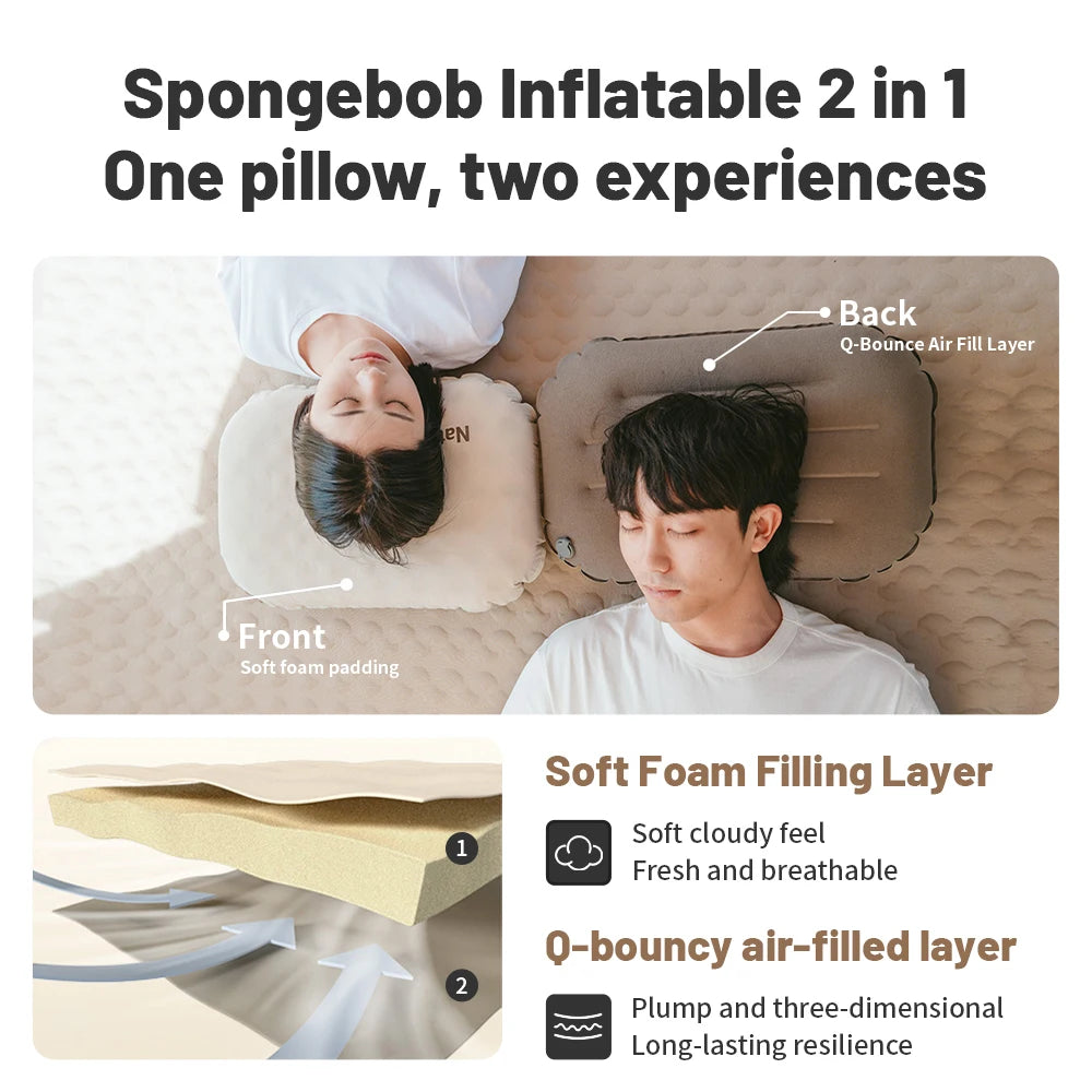 Camping Inflatable Pillow for Neck & Lumbar Support