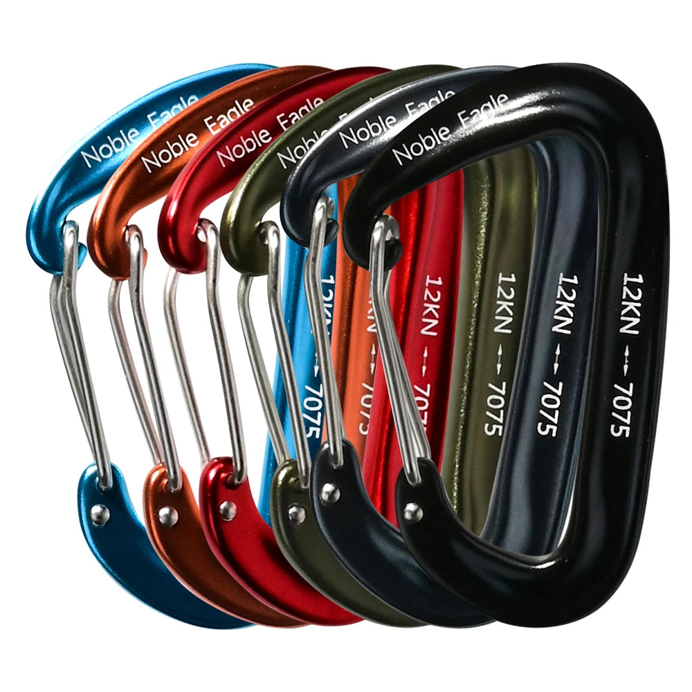12kN Aluminum Carabiner Clip Set Durable Outdoor Hook