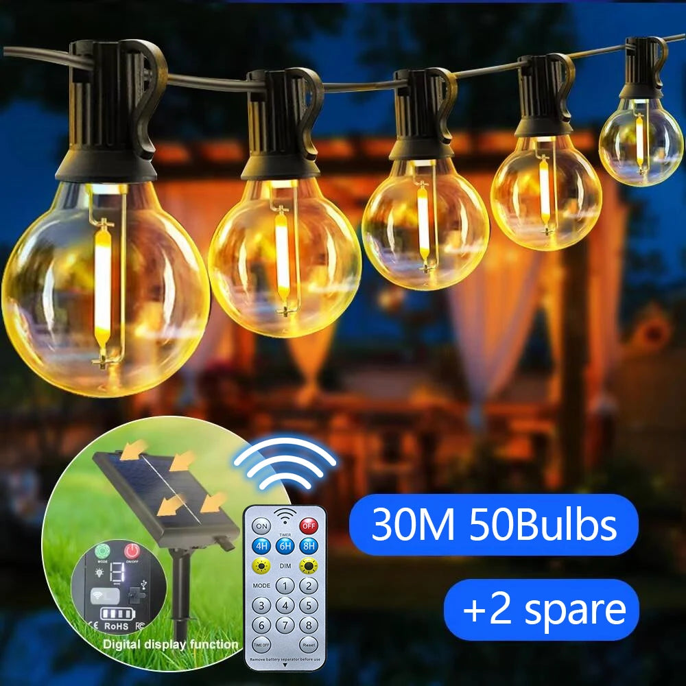 Solar Outdoor String Lights for Garden & Camping Ambience