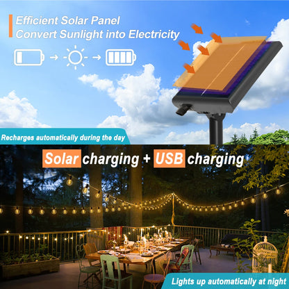 Solar Outdoor String Lights for Garden & Camping Ambience