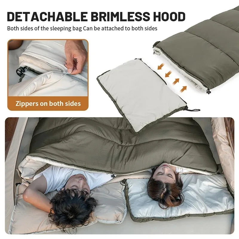 Envelope Cotton Sleeping Bag for Comfortable Camping