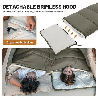 Envelope Cotton Sleeping Bag for Comfortable Camping
