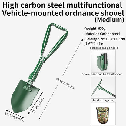 Folding Camping Shovel – 3-in-1 Survival Tool