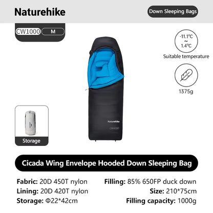 Ultralight Duck Down Sleeping Bag for Winter Warmth
