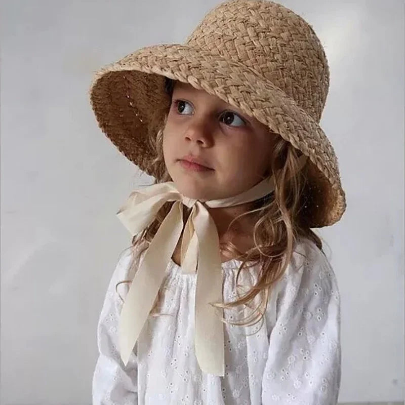 Kids Straw Sun Hat – UV Protection Beach Cap