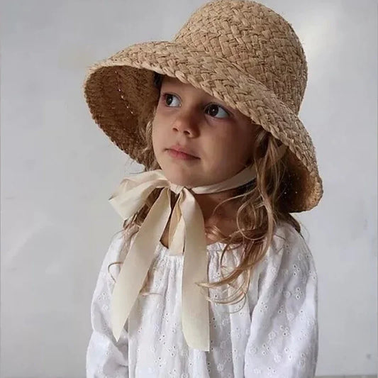 Kids Straw Sun Hat – UV Protection Beach Cap