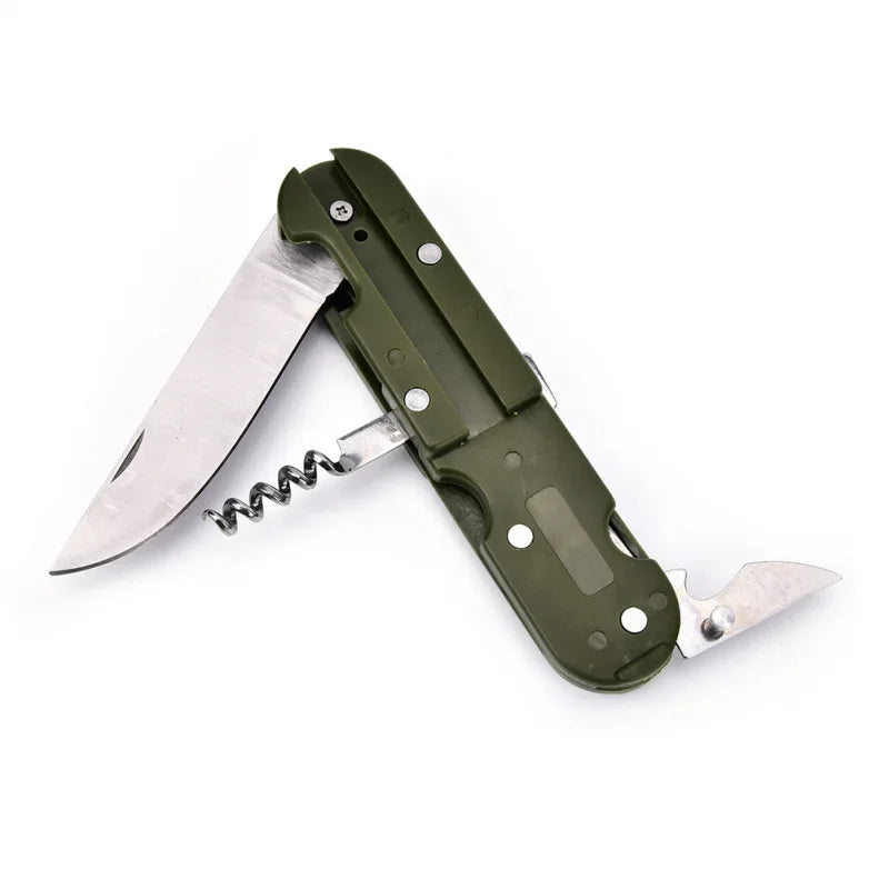 Folding Stainless Steel Camping Cutlery Set with Bottle Opener