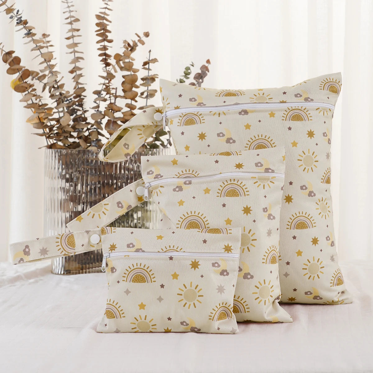 3PCS Waterproof Diaper Bags with Wet/Dry Storage