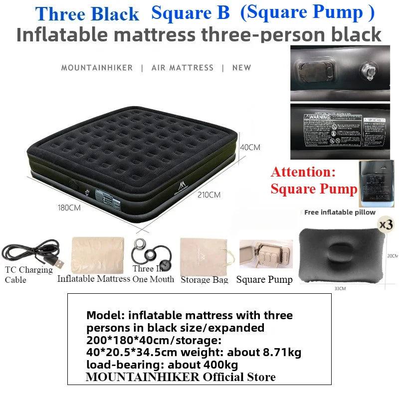 Inflatable Camping Mattress with Built-in Pump Comfort