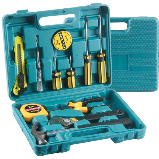 Car Repair Tool Kit with 13-Piece Hand Tools & Toolbox