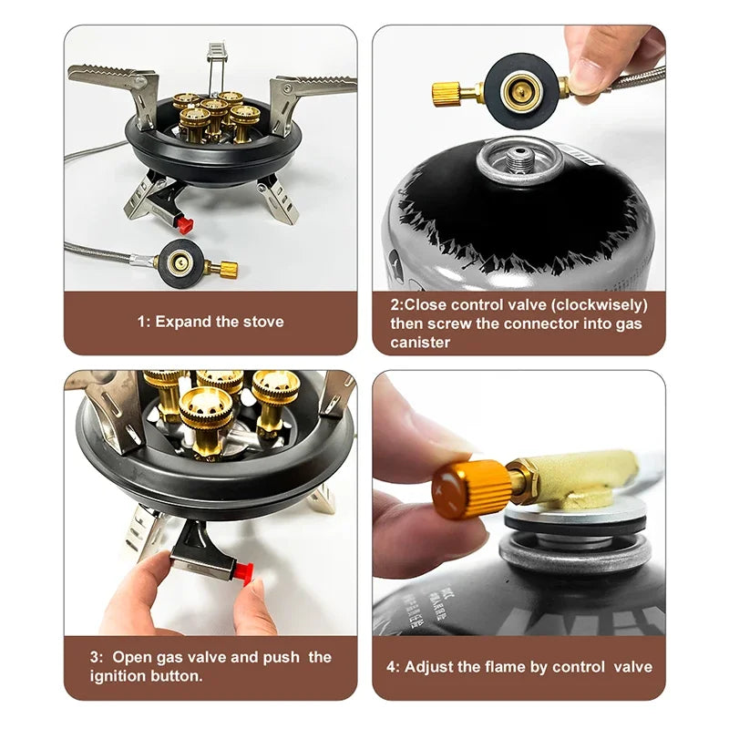 Portable Camping Gas Stove for Fast Outdoor Cooking