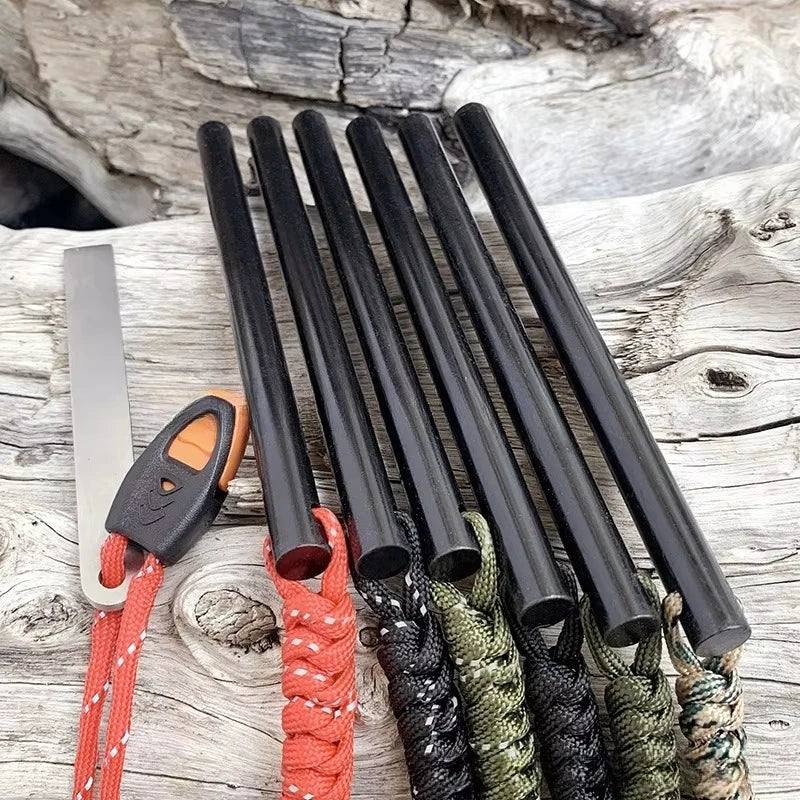 Outdoor Flint Magnesium Rod Fire Starter with Whistle