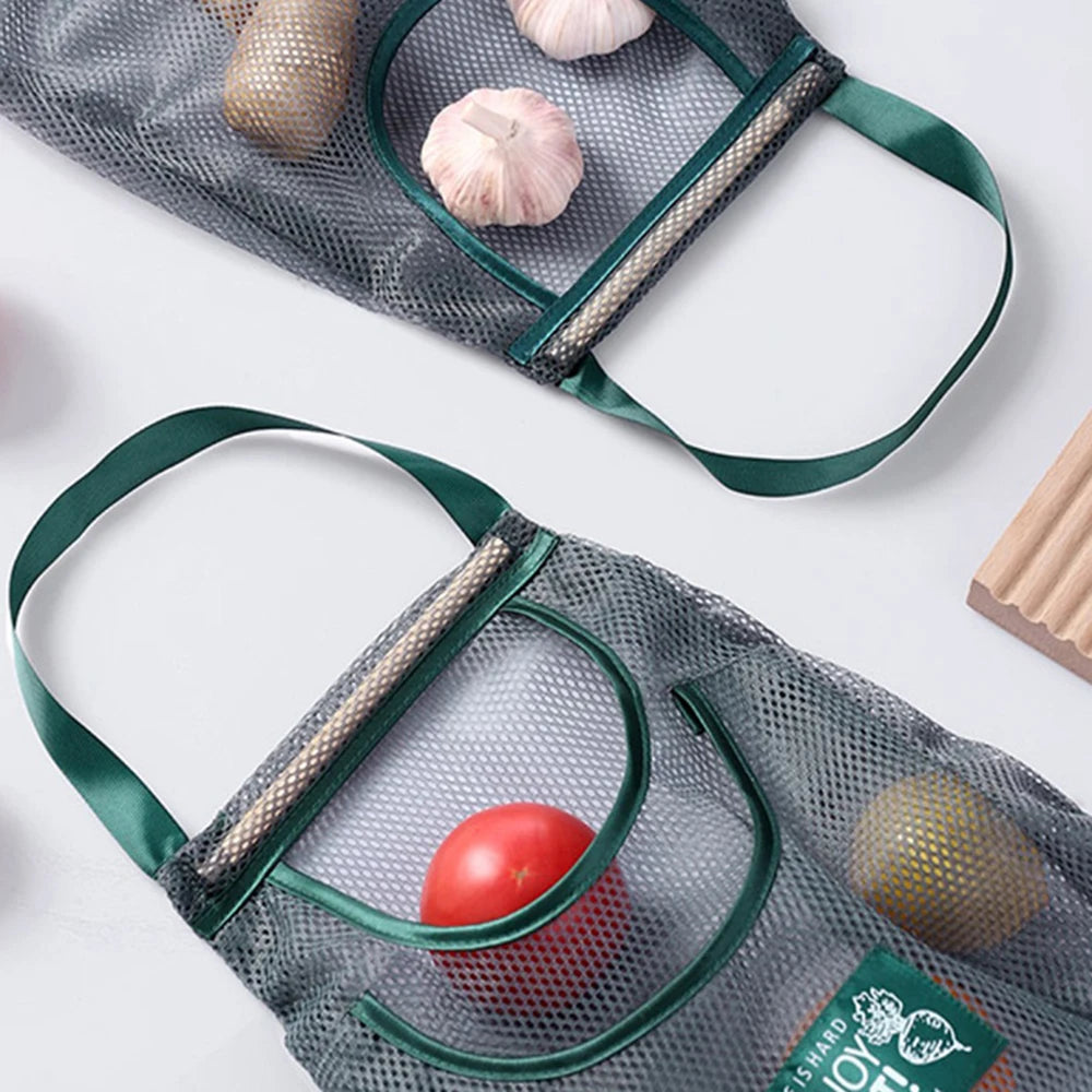 Hanging Mesh Storage Bag Keeps Produce Fresh