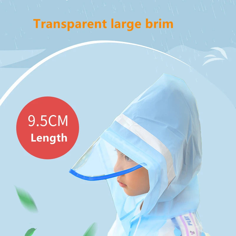 Kids Waterproof Rain Poncho with Backpack Cover