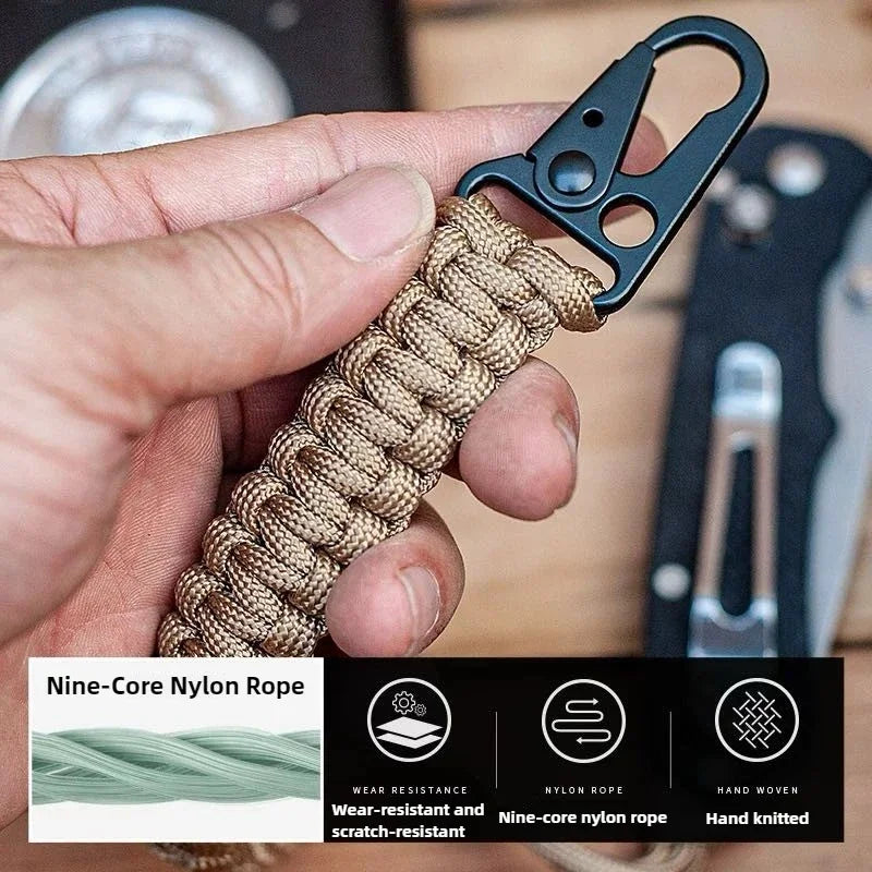 Paracord Survival Keychain Bracelet for Outdoor Emergencies