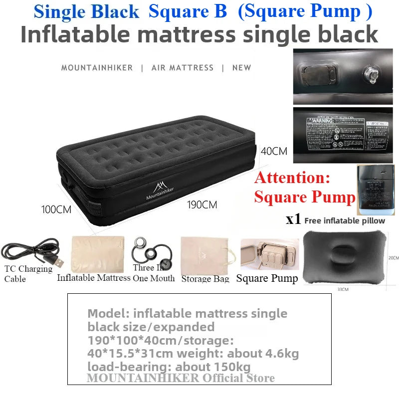 Inflatable Camping Mattress with Built-in Pump Comfort