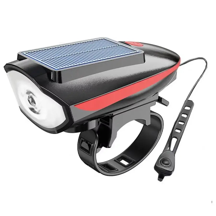 Solar Bike Headlight with Horn Bright & Rechargeable