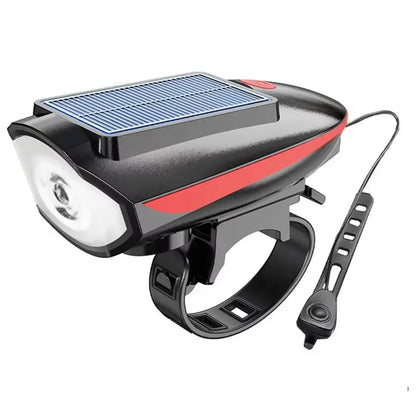 Solar Bike Headlight with Horn Bright & Rechargeable