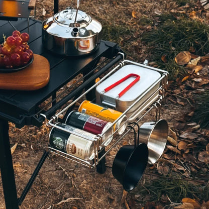 Camping Table Side Storage Rack Expand Cooking Space