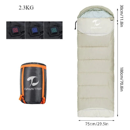 Heated Sleeping Bag USB Warm Winter Camping Comfort