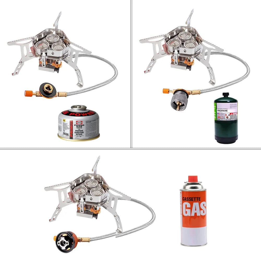 TARKA 3-Head Gas Stove – Portable Camping Burner 5800W
