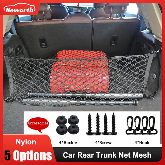 Car Rear Trunk Net Organizer – Double Layer Storage