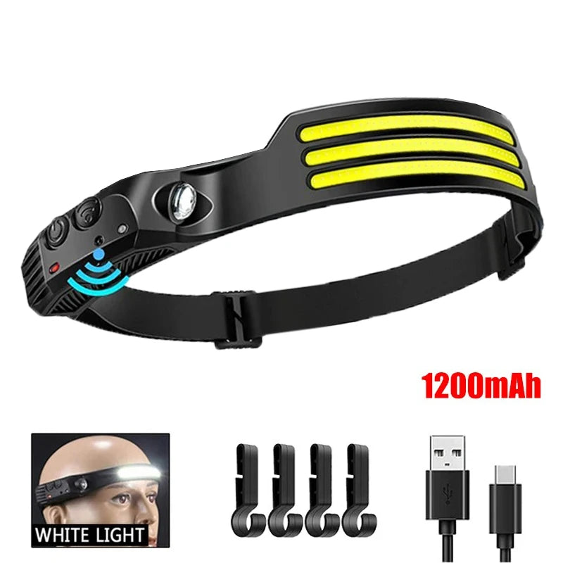 Rechargeable LED Headlamp 230° Wide Beam Hands-Free