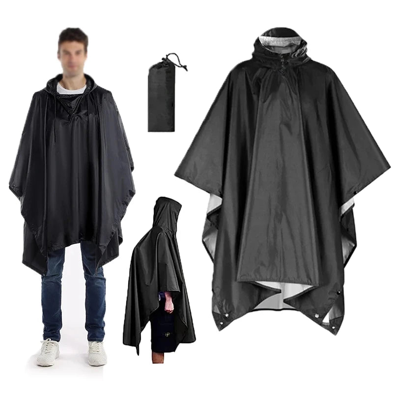 3-in-1 Rain Poncho Shelter for Camping & Hiking