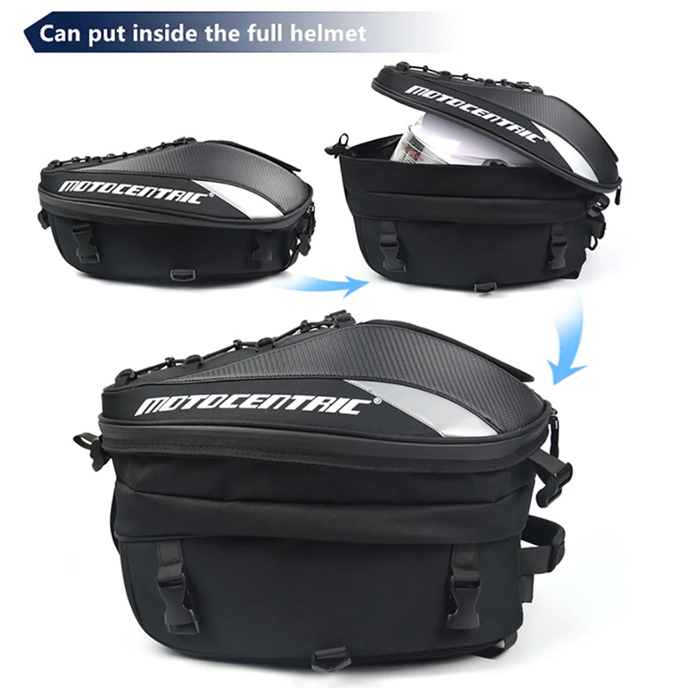 Waterproof Motorcycle Tail Bag with Helmet Storage