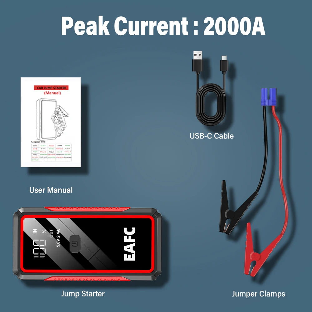 Car Jump Starter Power Bank Emergency Engine Start