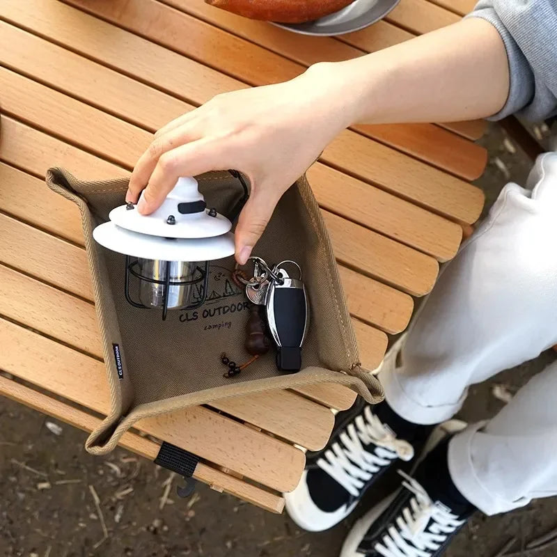 Portable Folding Camping Storage Tray – Stackable Organizer