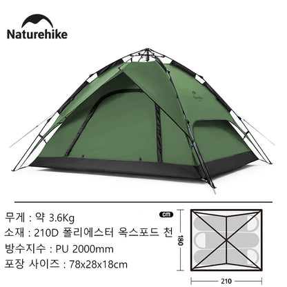 3 Person Automatic Camping Tent Waterproof Easy Setup