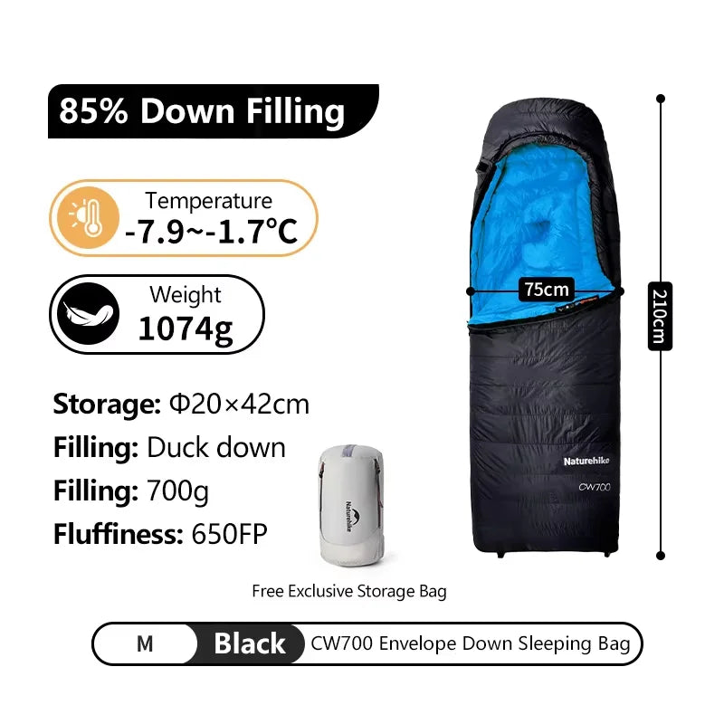 Ultralight Duck Down Sleeping Bag for Winter Warmth