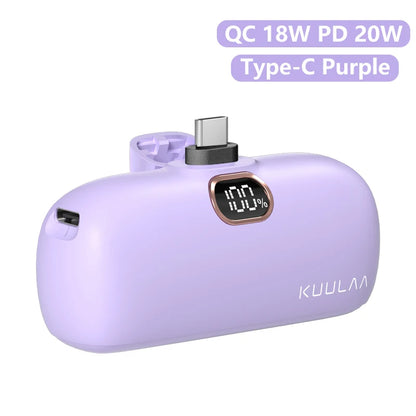 Mini Power Bank 5000mAh Fast Charging Pocket Size