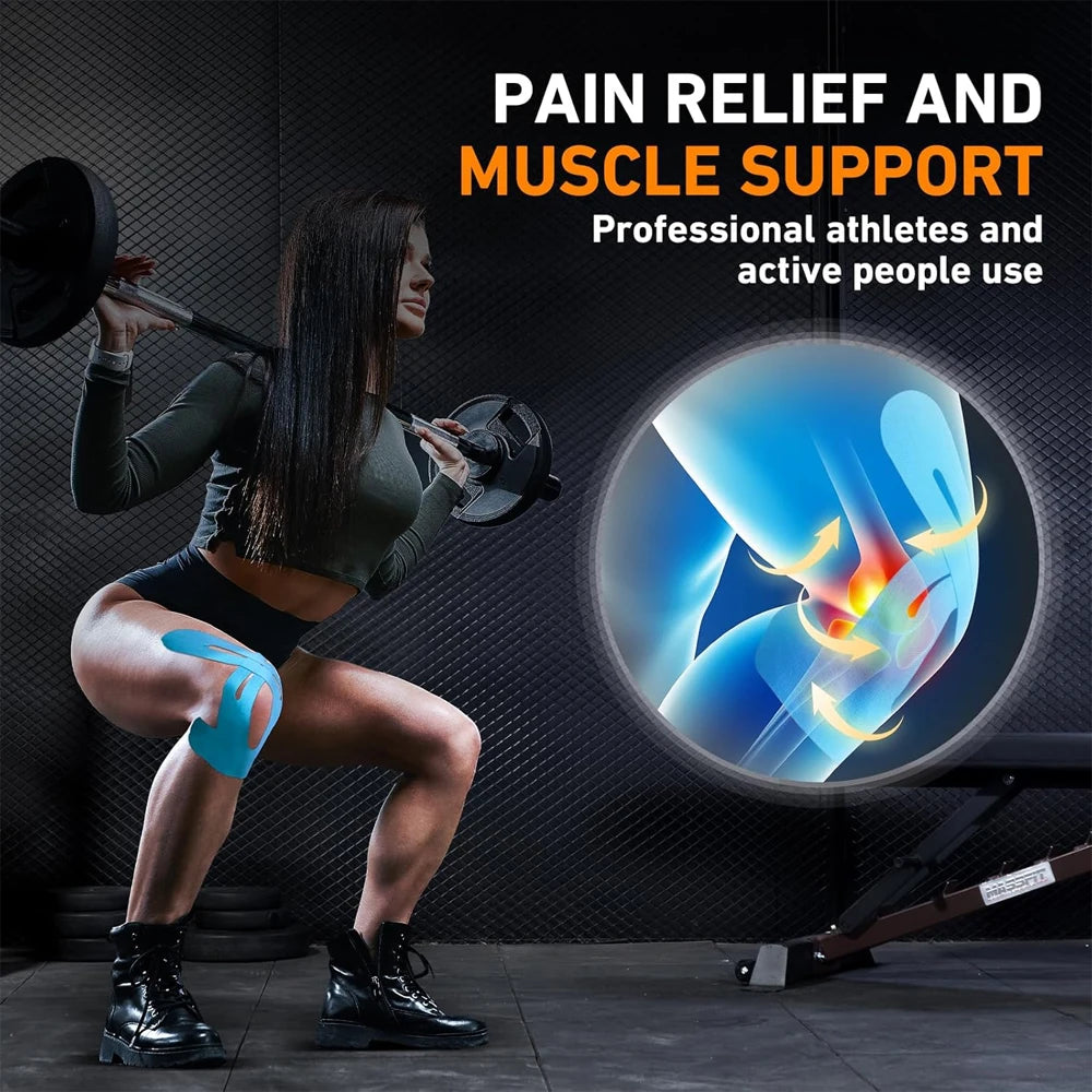 Knee Kinesiology Tape for Support & Pain Relief