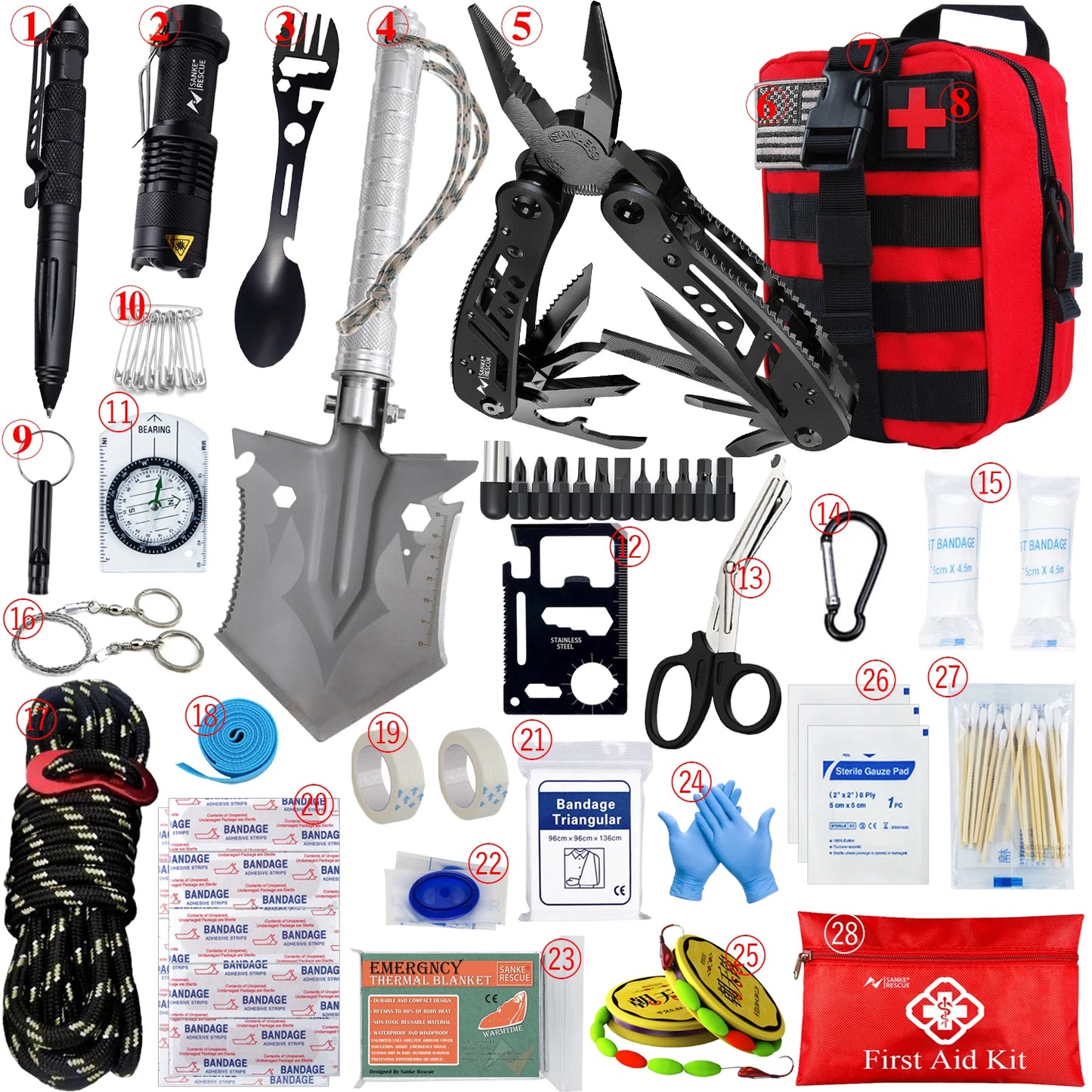 Survival First Aid Kit Complete Emergency Outdoor Pack