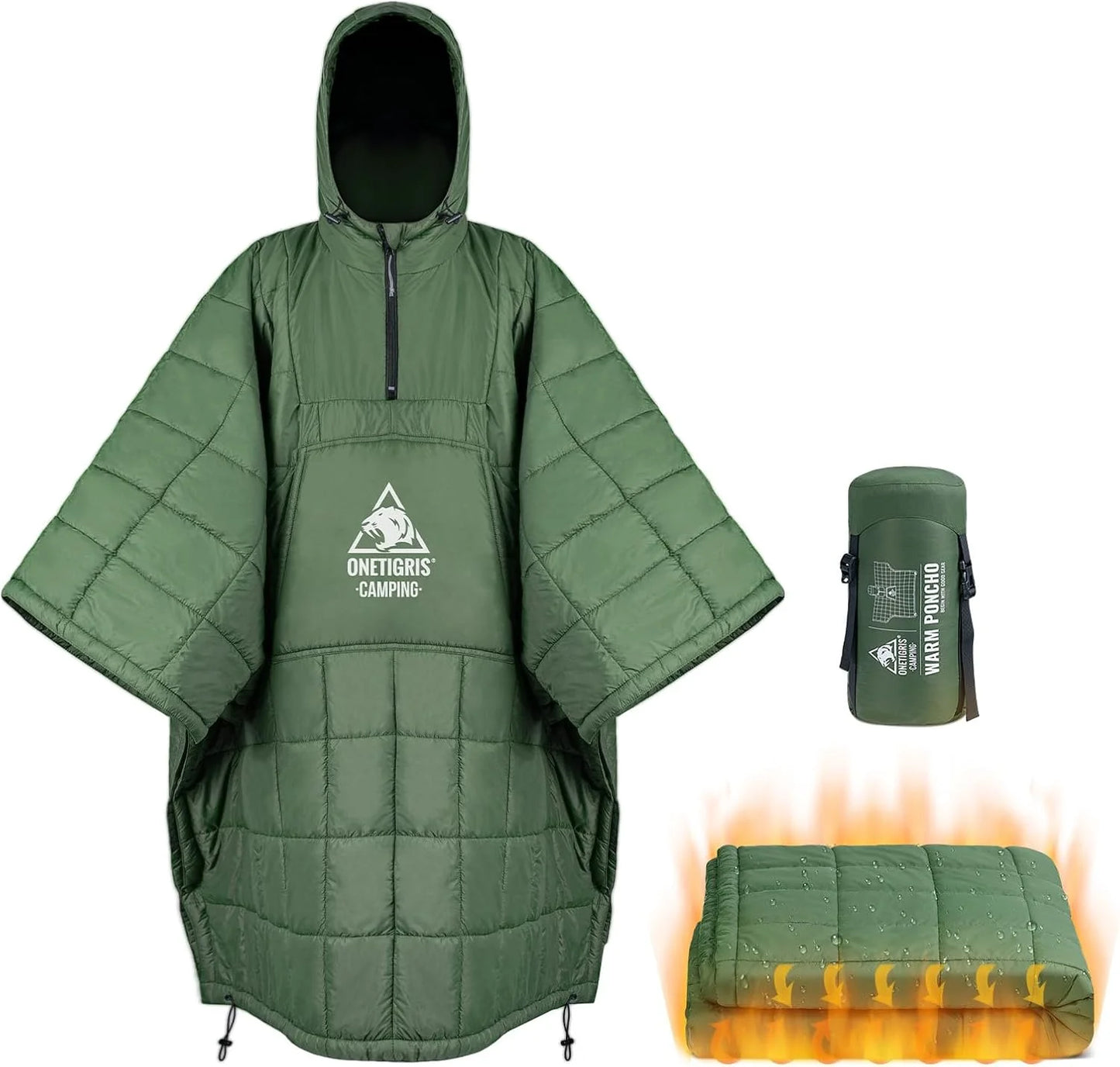 Wearable Camping Blanket Poncho for Warm Outdoor Comfort
