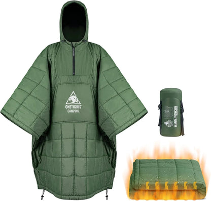 Wearable Camping Blanket Poncho for Warm Outdoor Comfort