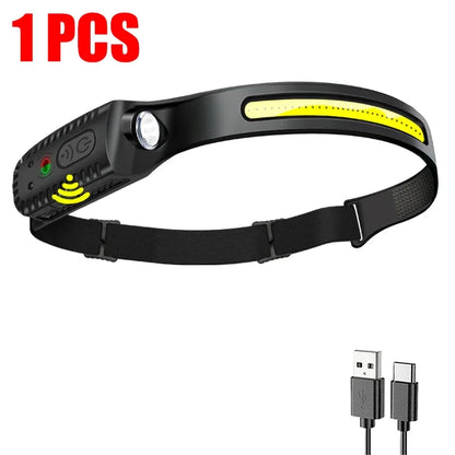 Rechargeable Motion Sensor LED Headlamp for Camping