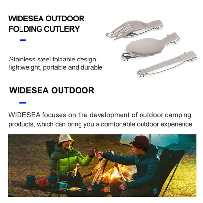 Portable Foldable Stainless Steel Cutlery Set for Camping