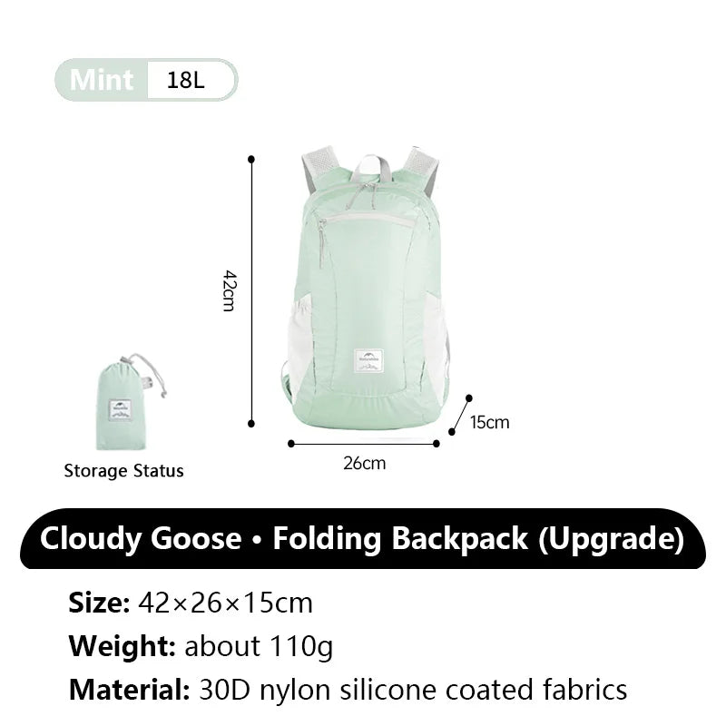 Foldable Hiking Backpack Lightweight Waterproof 22L