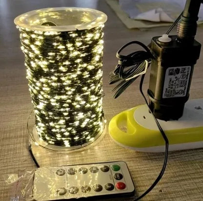 Outdoor LED String Lights with Remote for Camping Decor