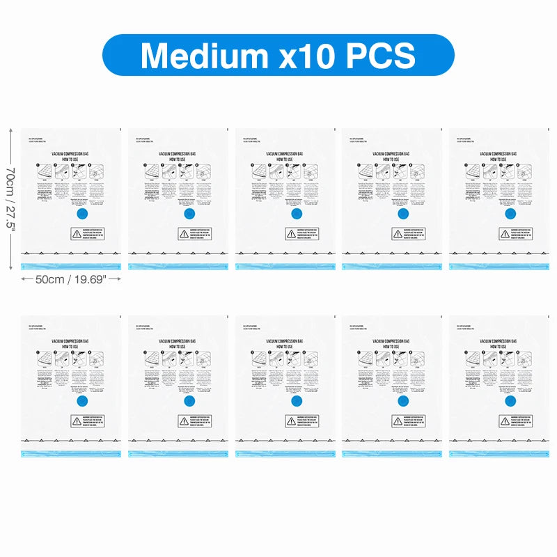 Vacuum Compression Bags with Pump – Save 80% Space