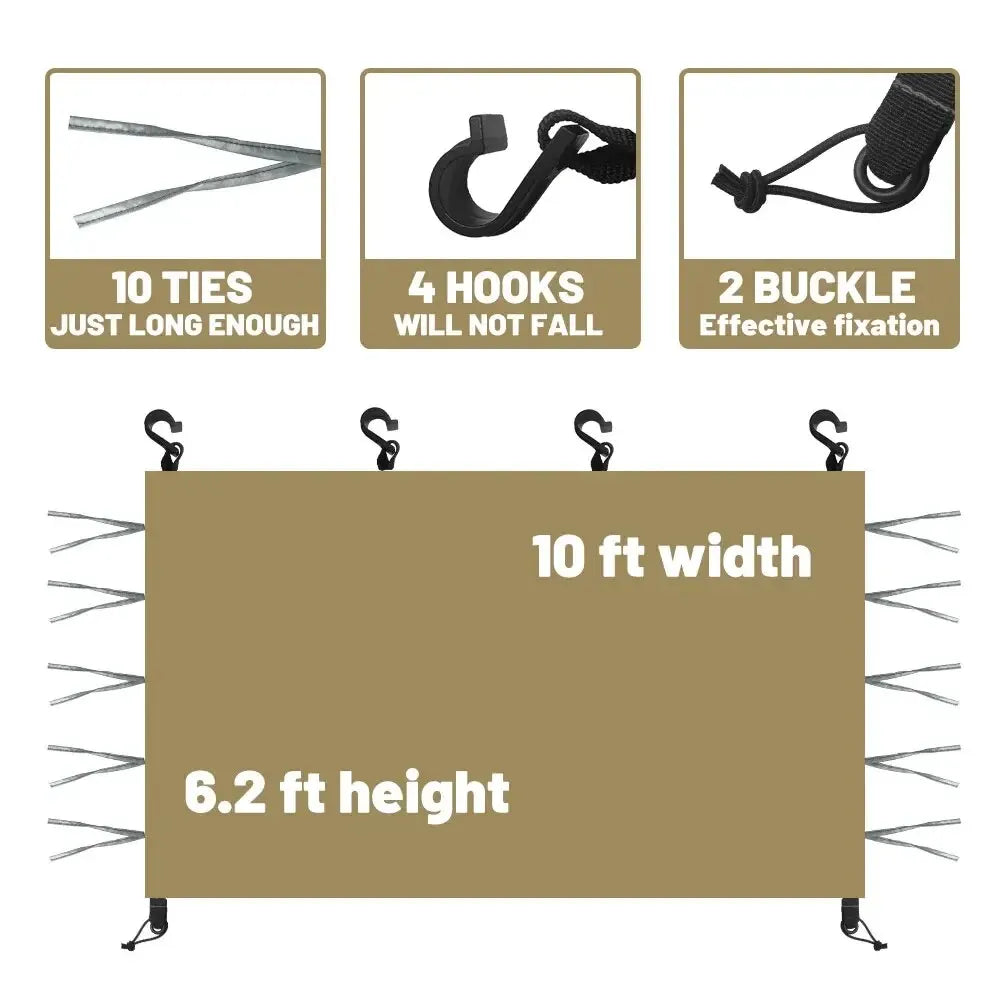 Waterproof Canopy Sunwall for 10x10ft Gazebo – Outdoor Protection
