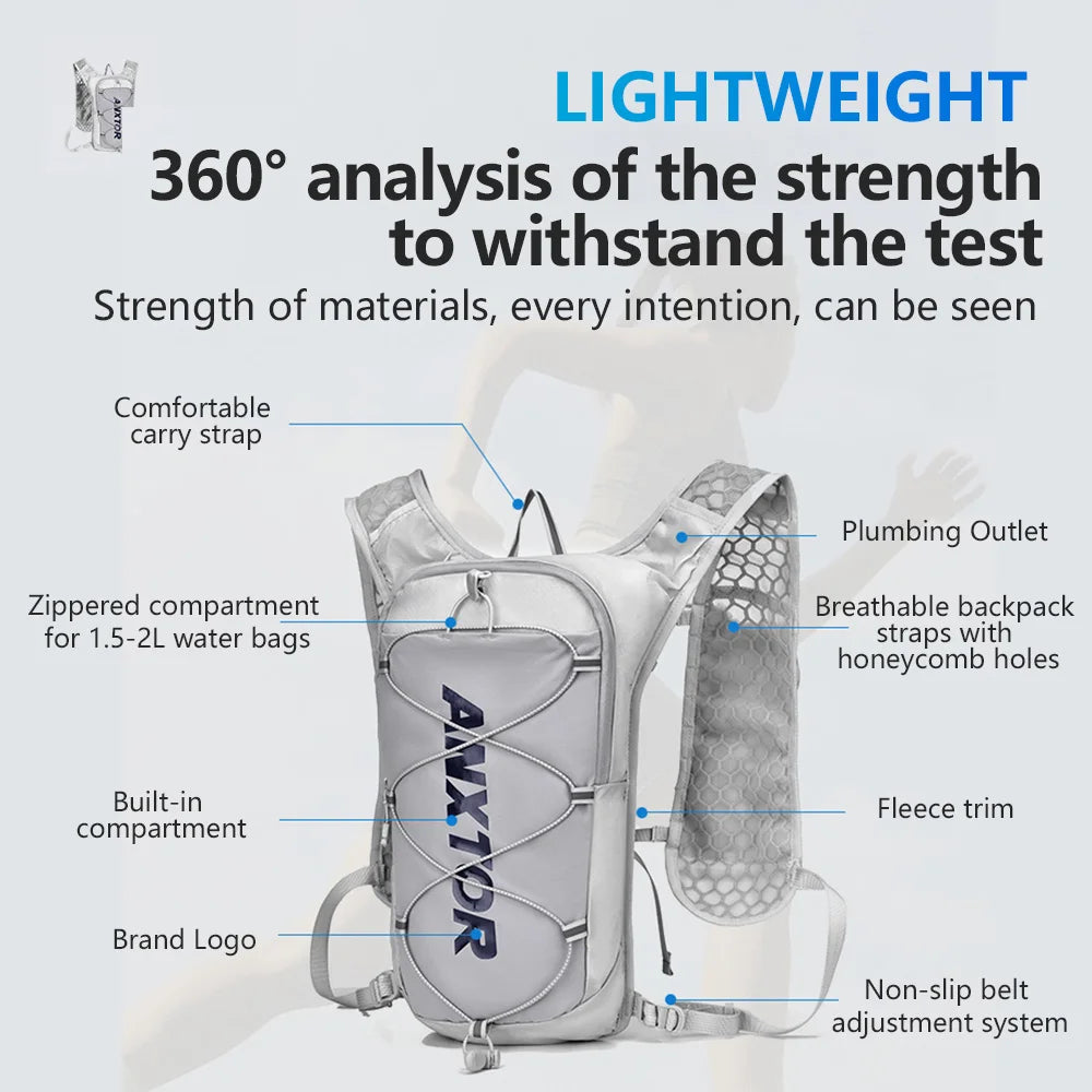 5L Running Hydration Backpack with Water Bag Pocket