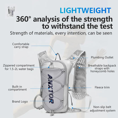 5L Running Hydration Backpack with Water Bag Pocket