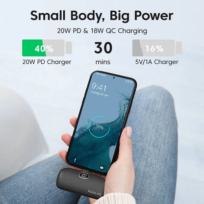 Mini Power Bank 5000mAh Fast Charging Pocket Size