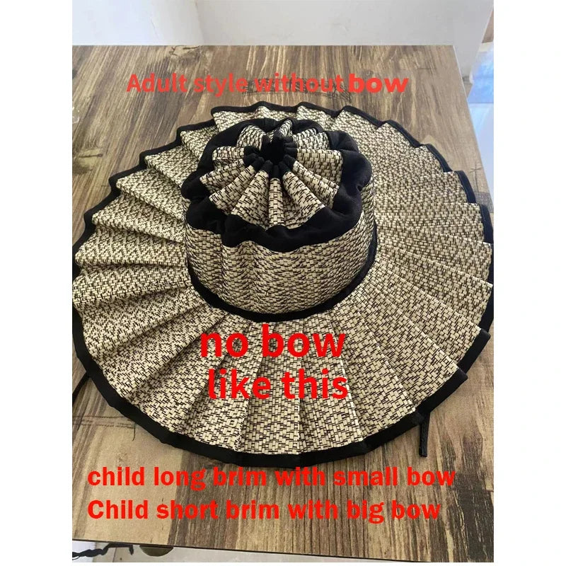 Foldable Straw Sun Hat for Kids & Adults – UV Protection
