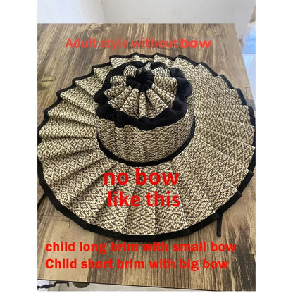 Foldable Straw Sun Hat for Kids & Adults – UV Protection