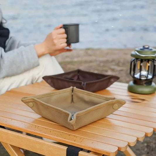 Portable Folding Camping Storage Tray – Stackable Organizer